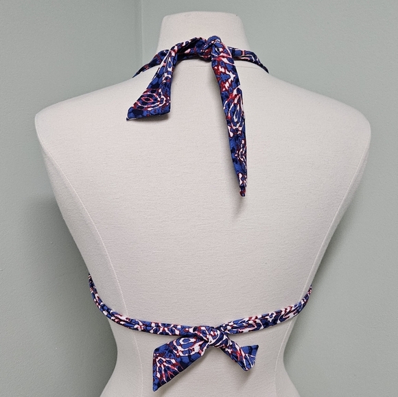 Converse One Star Swim Bikini Top Tie Dye Red White Blue - Picture 3 of 8